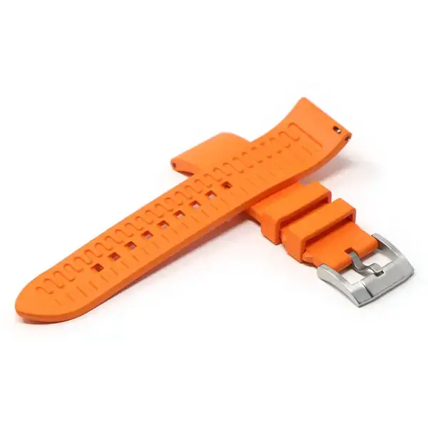 Fk2.12.bs Cro;ss Orange DASSARI Smooth FKM Rubber Quick Release Watch Strap With Brushed Silver Buckle