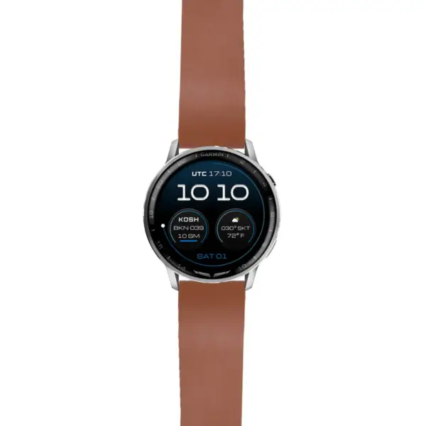 g.dax15.fk2.2 Main Brown DASSARI Smooth FKM Rubber Strap 22mm Quick Release Watch Band For Garmin D2 Air X15