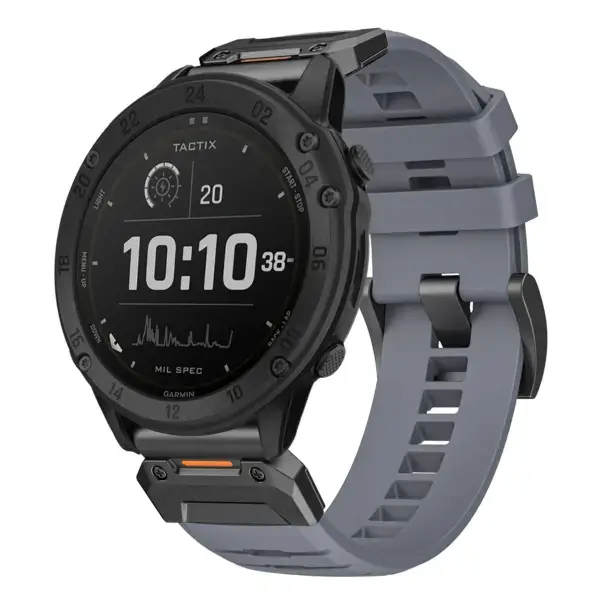 g.fk1.7 Main Slate StrapsCo Elite FKM Rubber QuickFit Watch Band Strap for Garmin Tactix Delta