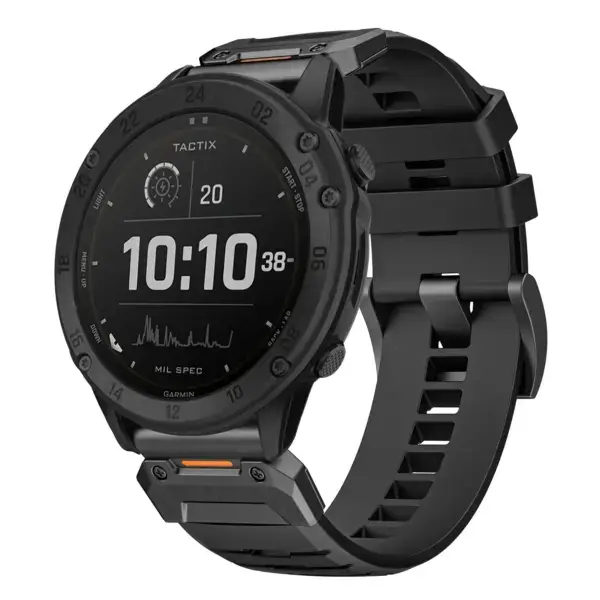 g.fk1.1 Main Obsidian StrapsCo Elite FKM Rubber QuickFit Watch Band Strap for Garmin Tactix Delta
