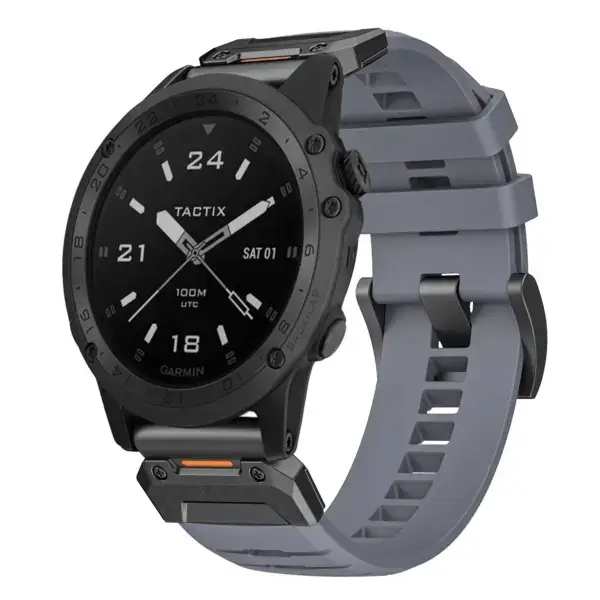 g.fk1.7 Main Slate StrapsCo Elite FKM Rubber QuickFit Watch Band Strap for Garmin Tactix Charlie