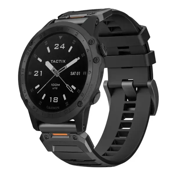 g.fk1.1 Main Obsidian StrapsCo Elite FKM Rubber QuickFit Watch Band Strap for Garmin Tactix Charlie