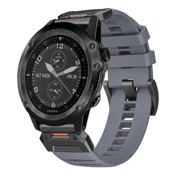 g.fk1.7 Main Slate StrapsCo Elite FKM Rubber QuickFit Watch Band Strap for Garmin Tactix Bravo