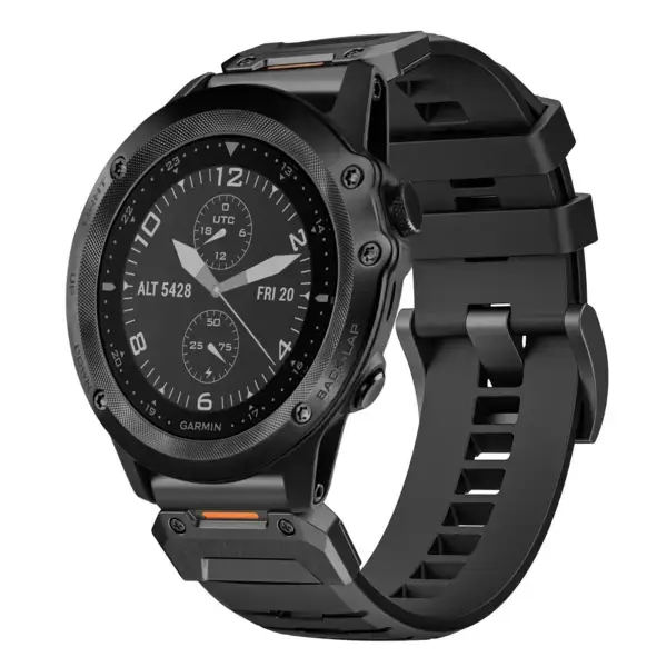 g.fk1.1 Main Obsidian StrapsCo Elite FKM Rubber QuickFit Watch Band Strap for Garmin Tactix Bravo