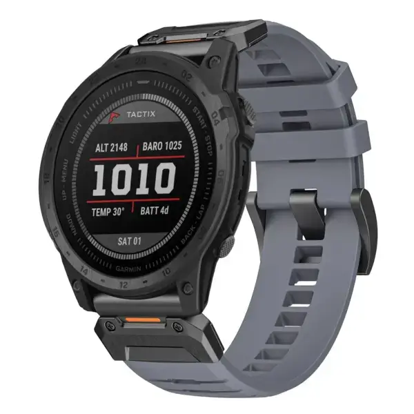 g.fk1.7 Main Slate StrapsCo Elite FKM Rubber QuickFit Watch Band Strap for Garmin Tactix 7