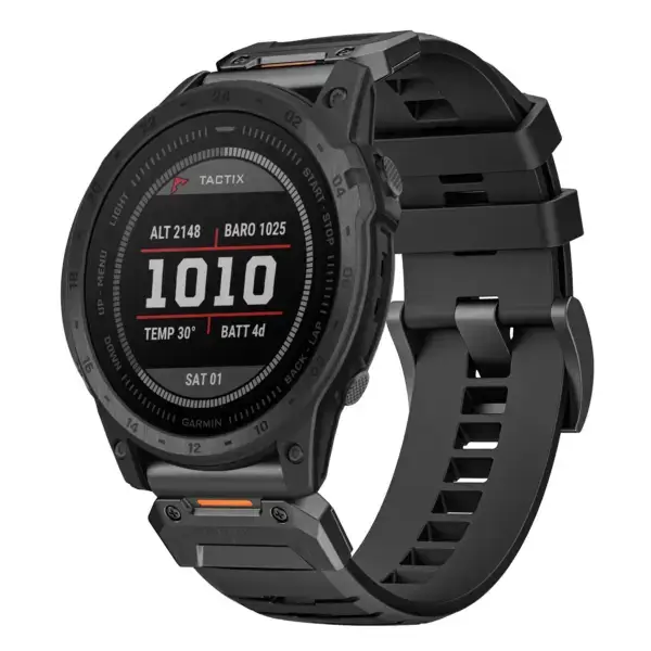 g.fk1.1 Main Obsidian StrapsCo Elite FKM Rubber QuickFit Watch Band Strap for Garmin Tactix 7