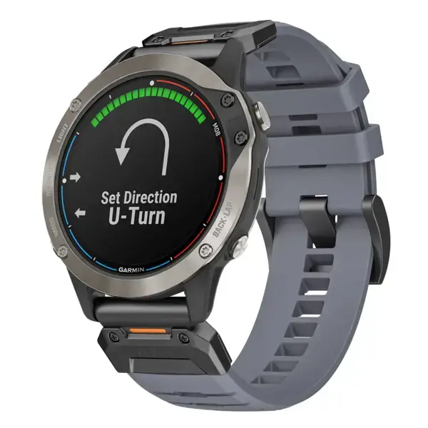 g.fk1.7 Main Slate StrapsCo Elite FKM Rubber QuickFit Watch Band Strap for Garmin Quatix 6