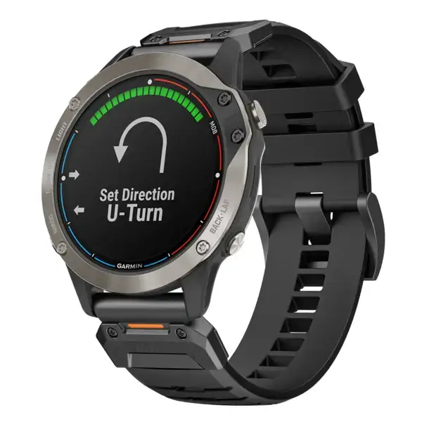 g.fk1.1 Main Obsidian StrapsCo Elite FKM Rubber QuickFit Watch Band Strap for Garmin Quatix 6
