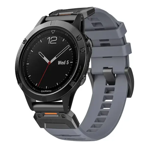 g.fk1.7 Main Slate StrapsCo Elite FKM Rubber QuickFit Watch Band Strap for Garmin Quatix 5