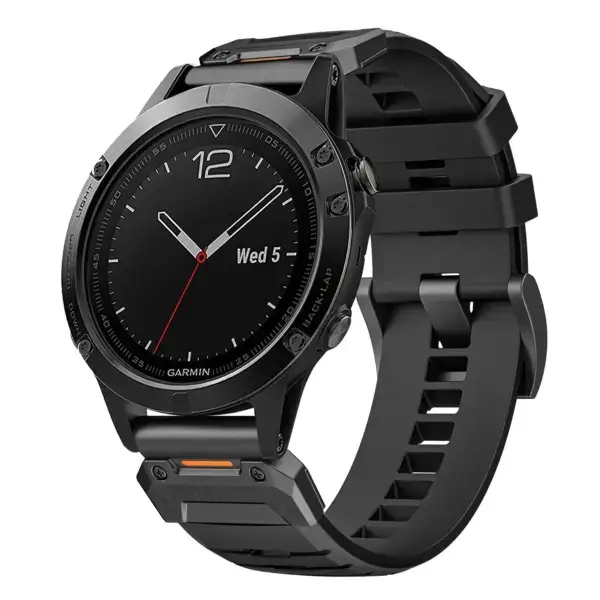 g.fk1.1 Main Obsidian StrapsCo Elite FKM Rubber QuickFit Watch Band Strap for Garmin Quatix 5