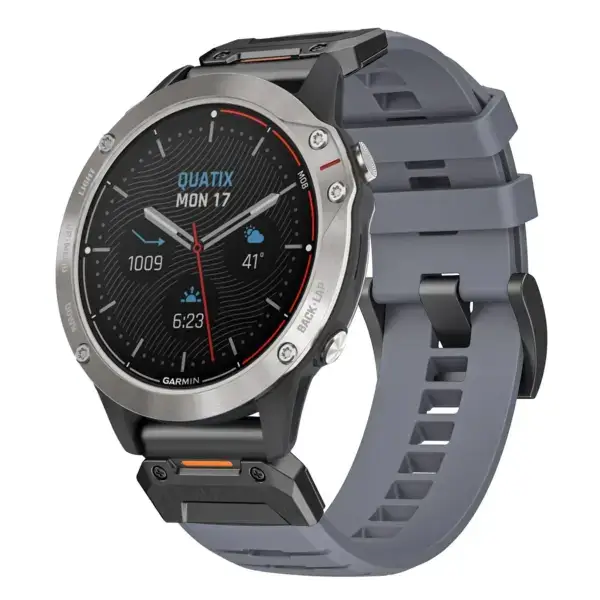 g.fk1.7 Main Slate StrapsCo Elite FKM Rubber QuickFit Watch Band Strap for Garmin Quatix 3