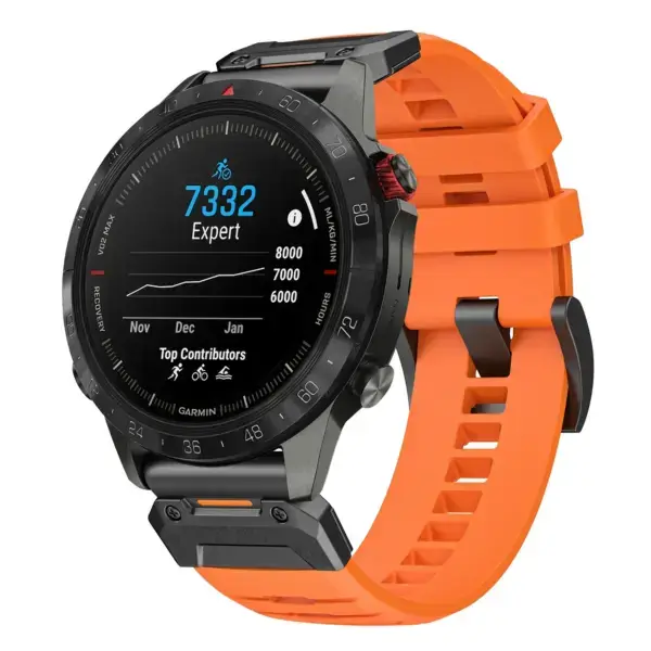 g.fk1.12 Main Blaze StrapsCo Elite FKM Rubber QuickFit Watch Band Strap for Garmin MARQ Gen 2
