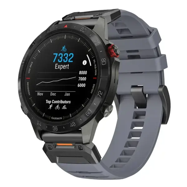 g.fk1.7 Main Slate StrapsCo Elite FKM Rubber QuickFit Watch Band Strap for Garmin MARQ Gen 2