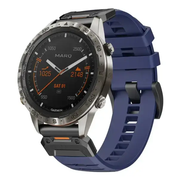 g.fk1.5 Main Midnight StrapsCo Elite FKM Rubber QuickFit Watch Band Strap for Garmin MARQ
