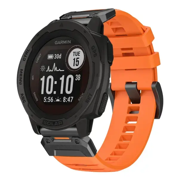 g.fk1.12 Main Blaze StrapsCo Elite FKM Rubber QuickFit Watch Band Strap for Garmin Instinct