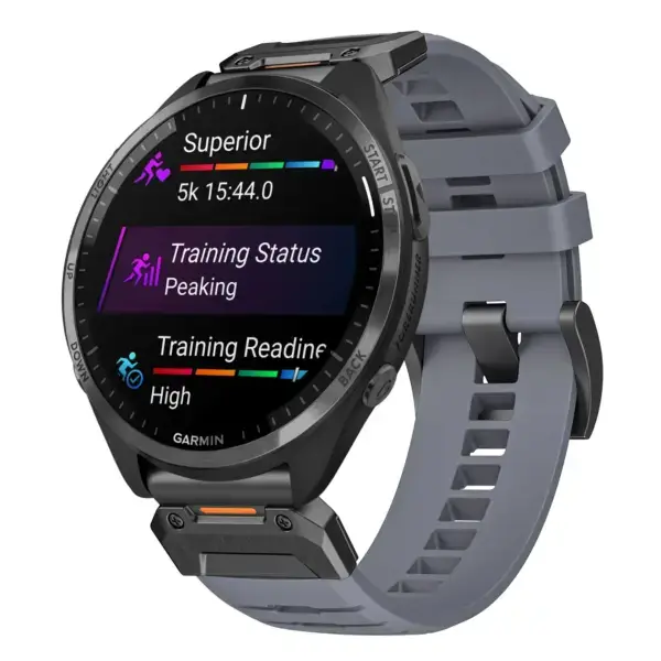 g.fk1.7 Main Slate StrapsCo Elite FKM Rubber QuickFit Watch Band Strap for Garmin Forerunner 965