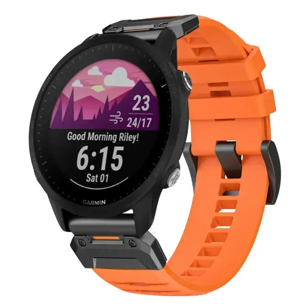 g.fk1.12 Main Blaze StrapsCo Elite FKM Rubber QuickFit Watch Band Strap for Garmin Forerunner 955