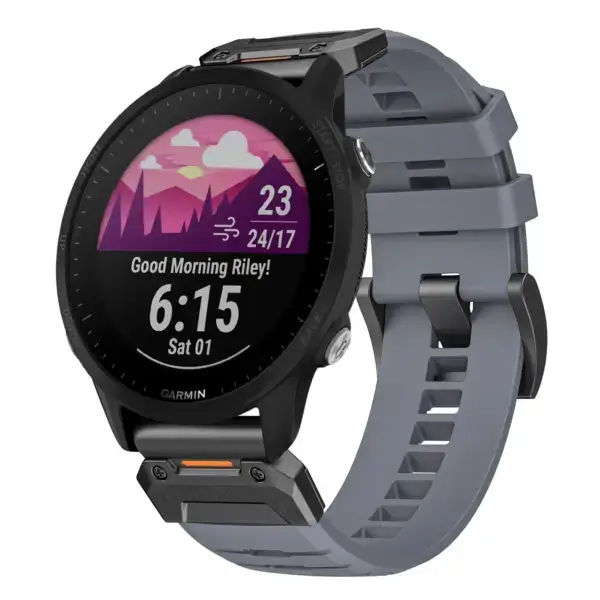 g.fk1.7 Main Slate StrapsCo Elite FKM Rubber QuickFit Watch Band Strap for Garmin Forerunner 955