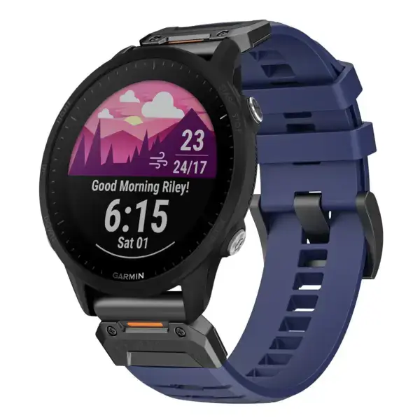 g.fk1.5 Main Midnight StrapsCo Elite FKM Rubber QuickFit Watch Band Strap for Garmin Forerunner 955
