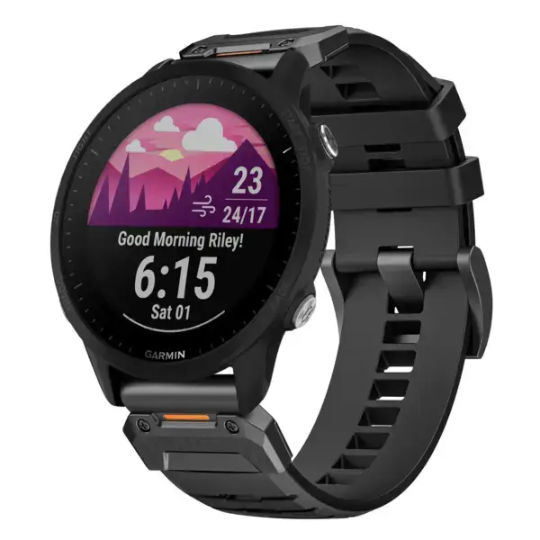g.fk1.1 Main Obsidian StrapsCo Elite FKM Rubber QuickFit Watch Band Strap for Garmin Forerunner 955