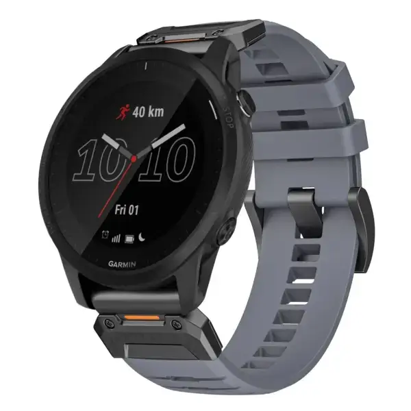 g.fk1.7 Main Slate StrapsCo Elite FKM Rubber QuickFit Watch Band Strap for Garmin Forerunner 945