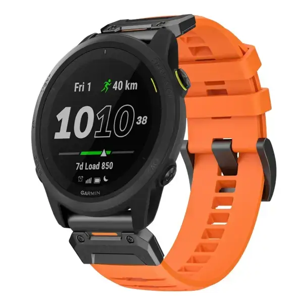 g.fk1.12 Main Blaze StrapsCo Elite FKM Rubber QuickFit Watch Band Strap for Garmin Forerunner 745
