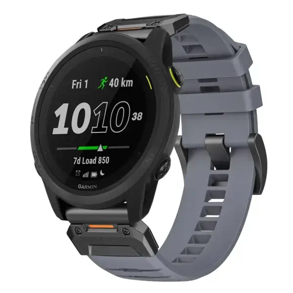 g.fk1.7 Main Slate StrapsCo Elite FKM Rubber QuickFit Watch Band Strap for Garmin Forerunner 745