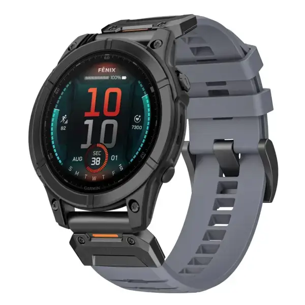 g.fk1.7 Main Slate StrapsCo Elite FKM Rubber QuickFit Watch Band Strap for Garmin Fenix E