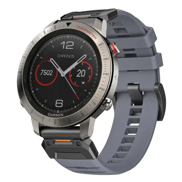 g.fk1.7 Main Slate StrapsCo Elite FKM Rubber QuickFit Watch Band Strap for Garmin Fenix Chronos