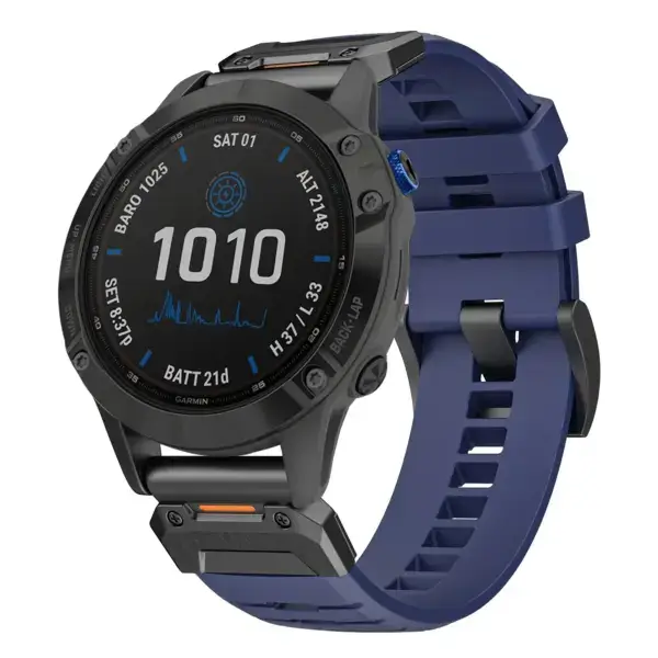 g.fk1.5 Main Midnight StrapsCo Elite FKM Rubber QuickFit Watch Band Strap for Garmin Fenix 6X
