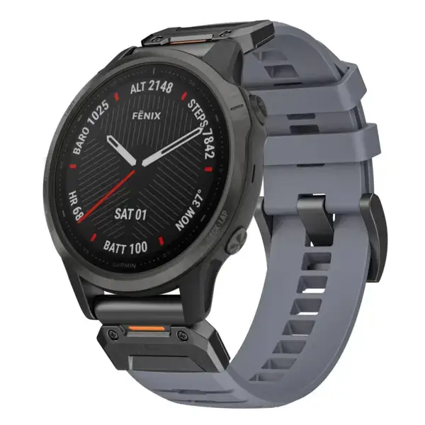 g.fk1.7 Main Slate StrapsCo Elite FKM Rubber QuickFit Watch Band Strap for Garmin Fenix 6