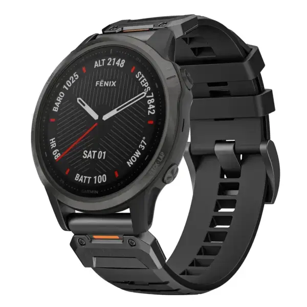 g.fk1.1 Main Obsidian StrapsCo Elite FKM Rubber QuickFit Watch Band Strap for Garmin Fenix 6
