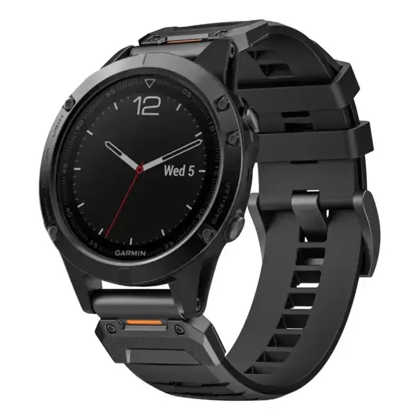 g.fk1.1 Main Obsidian StrapsCo Elite FKM Rubber QuickFit Watch Band Strap for Garmin Fenix 5X & 5X Plus