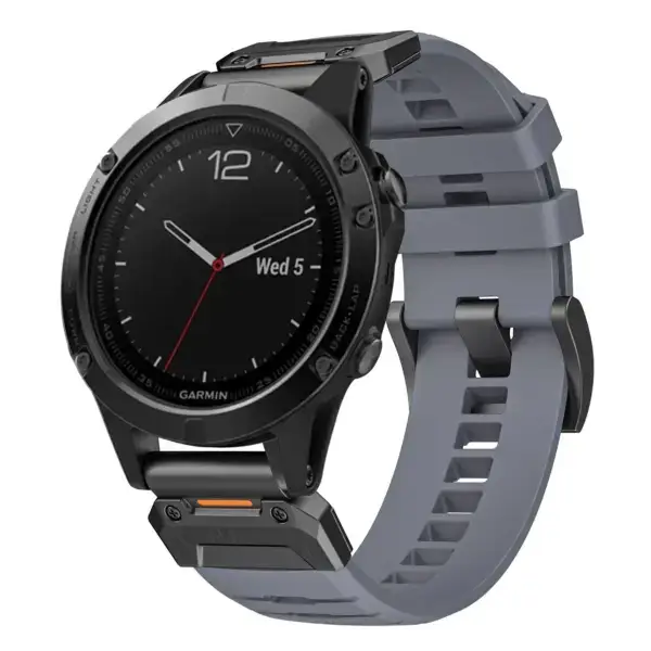 g.fk1.7 Main Slate StrapsCo Elite FKM Rubber QuickFit Watch Band Strap for Garmin Fenix 5 & 5 Plus
