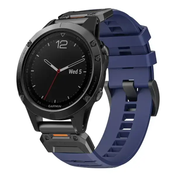 g.fk1.5 Main Midnight StrapsCo Elite FKM Rubber QuickFit Watch Band Strap for Garmin Fenix 5 & 5 Plus