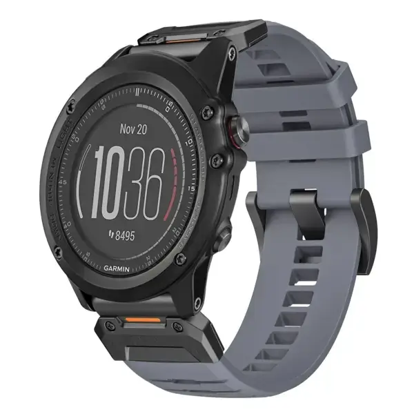 g.fk1.7 Main Slate StrapsCo Elite FKM Rubber QuickFit Watch Band Strap for Garmin Fenix 3 & 3 HR