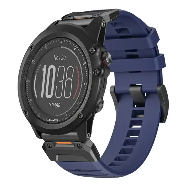 g.fk1.5 Main Midnight StrapsCo Elite FKM Rubber QuickFit Watch Band Strap for Garmin Fenix 3 & 3 HR