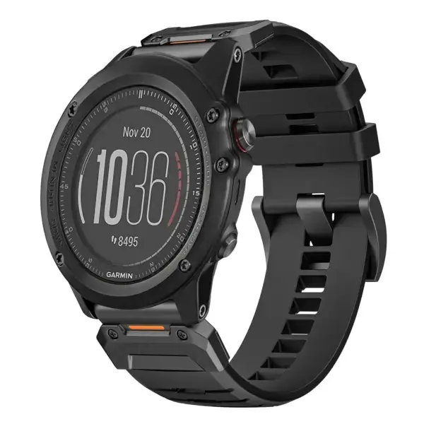 g.fk1.1 Main Obsidian StrapsCo Elite FKM Rubber QuickFit Watch Band Strap for Garmin Fenix 3 & 3 HR