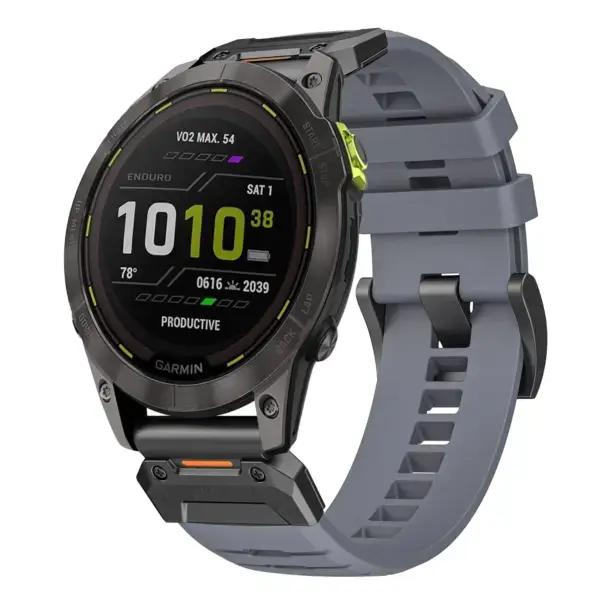g.fk1.7 Main Slate StrapsCo Elite FKM Rubber QuickFit Watch Band Strap for Garmin Enduro 3