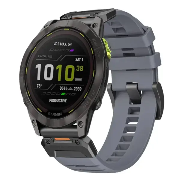 g.fk1.7 Main Slate StrapsCo Elite FKM Rubber QuickFit Watch Band Strap for Garmin Enduro 2