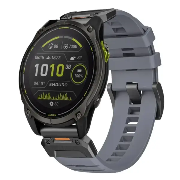 g.fk1.7 Main Slate StrapsCo Elite FKM Rubber QuickFit Watch Band Strap for Garmin Enduro