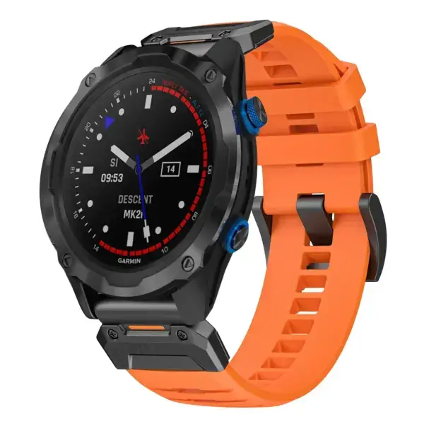 g.fk1.12 Main Blaze StrapsCo Elite FKM Rubber QuickFit Watch Band Strap for Garmin Descent Mk2i