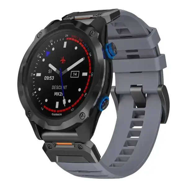 g.fk1.7 Main Slate StrapsCo Elite FKM Rubber QuickFit Watch Band Strap for Garmin Descent Mk2i