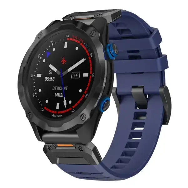 g.fk1.5 Main Midnight StrapsCo Elite FKM Rubber QuickFit Watch Band Strap for Garmin Descent Mk2i