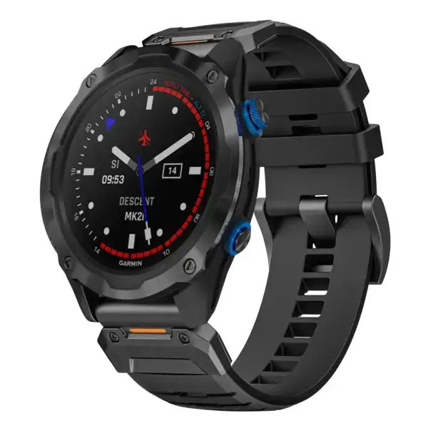 g.fk1.1 Main Obsidian StrapsCo Elite FKM Rubber QuickFit Watch Band Strap for Garmin Descent Mk2i