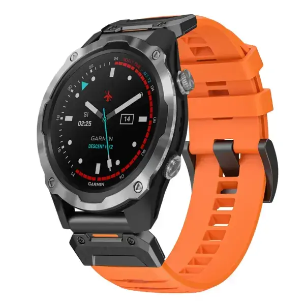 g.fk1.12 Main Blaze StrapsCo Elite FKM Rubber QuickFit Watch Band Strap for Garmin Descent Mk2