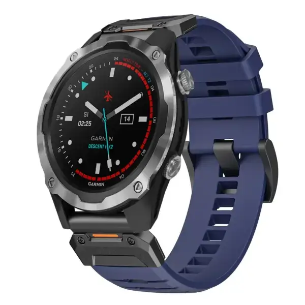 g.fk1.5 Main Midnight StrapsCo Elite FKM Rubber QuickFit Watch Band Strap for Garmin Descent Mk2