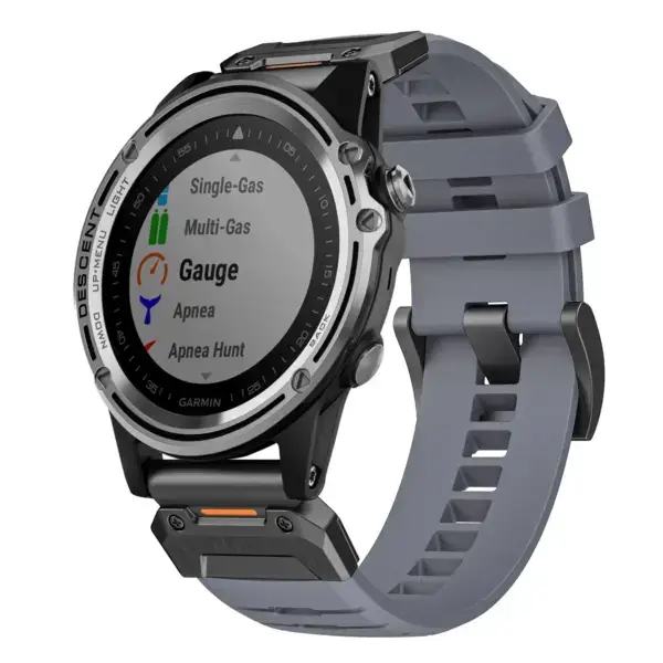 g.fk1.7 Main Slate StrapsCo Elite FKM Rubber QuickFit Watch Band Strap for Garmin Descent Mk1