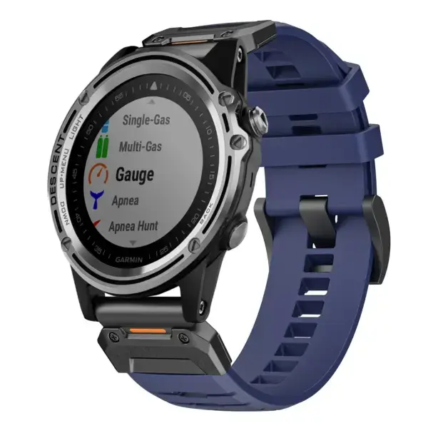 g.fk1.5 Main Midnight StrapsCo Elite FKM Rubber QuickFit Watch Band Strap for Garmin Descent Mk1