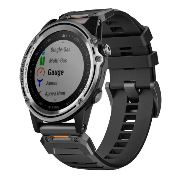 g.fk1.1 Main Obsidian StrapsCo Elite FKM Rubber QuickFit Watch Band Strap for Garmin Descent Mk1